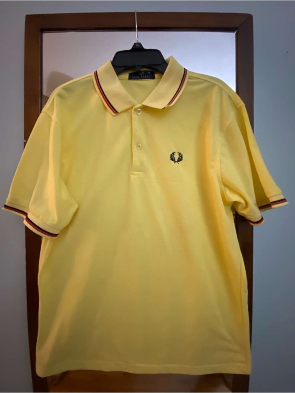 Fred Perry Yellow Polo with Red and Black Contrast Trim